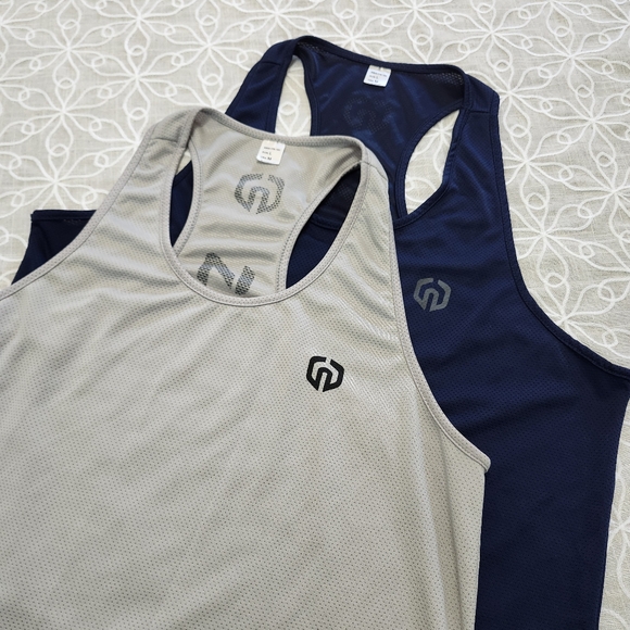 NELEUS Men's Y-Back Muscle Tank Top Bundle of 2 - Picture 1 of 8